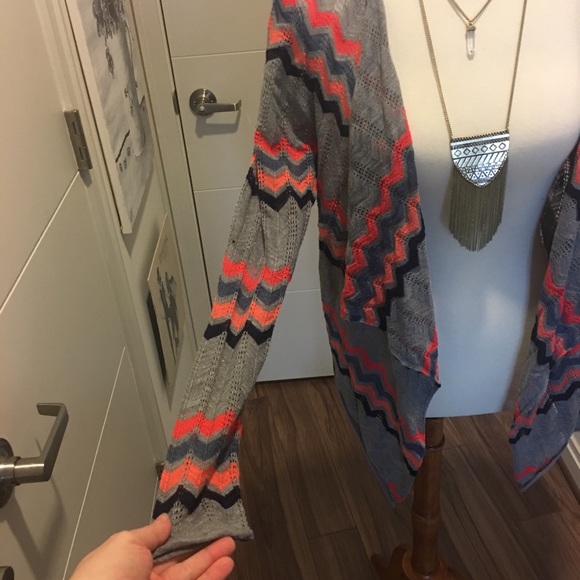 Torrid Chevron Pointelle Knit Drape Front Cardigan - Picture 4 of 8